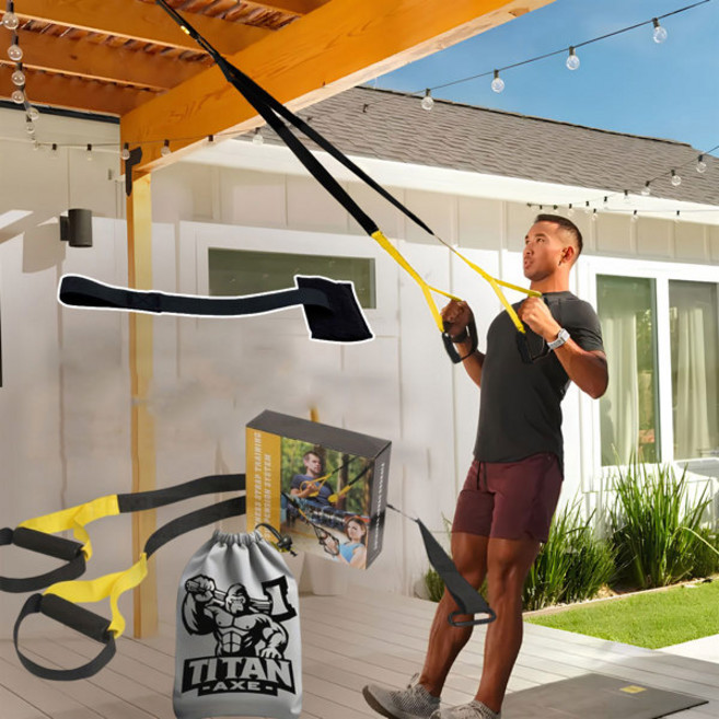 풀업 필라테스 근력 운동 및 저항 홈 운동 용품을 번지 보관 가방이 포함된 정지 훈련 벨트, [01] 옵션1, 1개