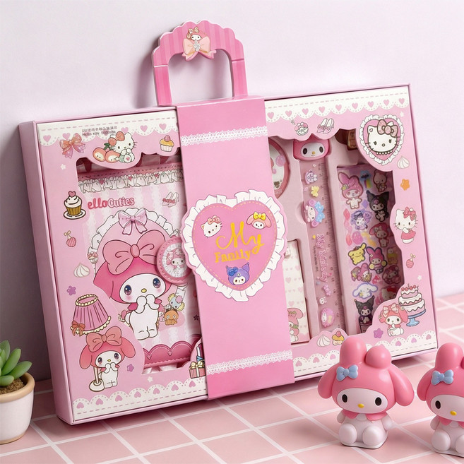 Colvani 캑리터 다이어리 꾸미기 다꾸 문구 입학선물 쿠로미 마미멜로디 시나모롤, 핑크B, 1개