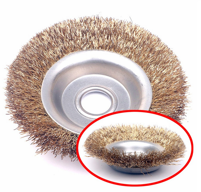 국산 반컵브러쉬 4인치 접시 종지 카본 철 스틸 와이어 그라인더 녹제거 표면 화기 탄거 용접 파워브러쉬 반컵부러쉬 반컵부라쉬 반컵브러시 종지브러쉬 원형브러쉬 철브러쉬 조선소 철솔, 1개