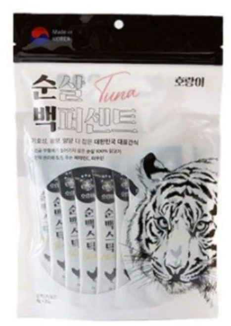 호랑이 순백 스틱 순살100% 강아지 고양이 간식 30P, 1개, 240g, 닭고기 - 쿠팡