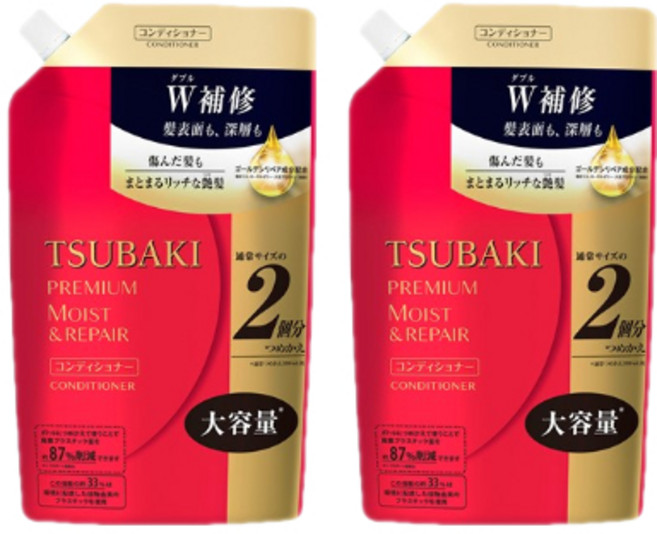 츠바키 파인투데이 프리미어 모이스트 컨디셔너 린스 리필용, 2개, 600ml