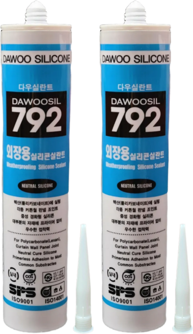 퀵마켓 렉산용 외장용 실리콘 다우실 792 투명, 2개