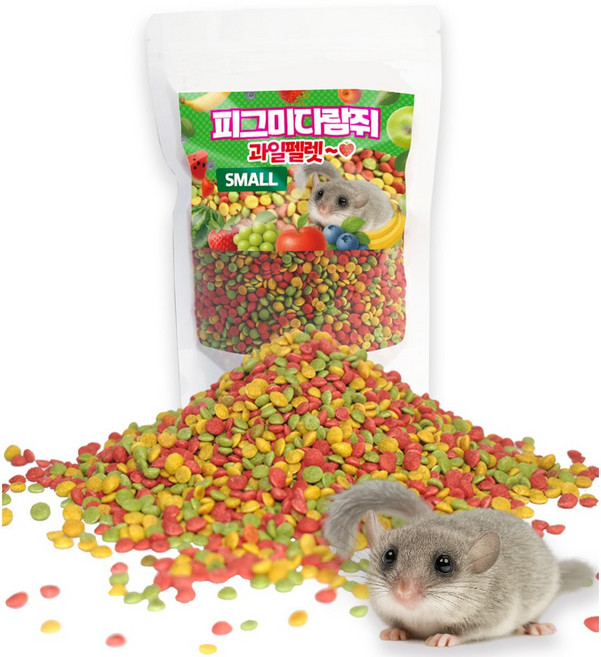 피그미다람쥐 주사료 뉴 과일 펠렛 피그미다람쥐 먹이, 500g, 1개