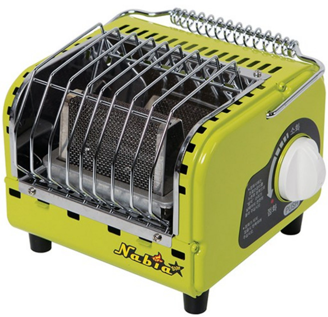 [나비아 ] 낚시캠핑난로.가스히터NGH-1200소형스토브.휴대용난로.보관케이스증정!! 나비아가스히터, 연두, 1개