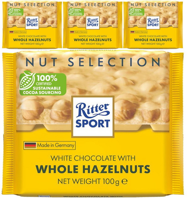 리터스포트 화이트 홀 헤이즐넛 초콜릿, 100g, 4개