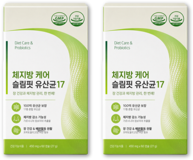 체지방 케어 슬림핏 유산균 12EA 구매 시 BNR17 비에날씬 프로틴 정품 증정 데일업, 2개, 60정