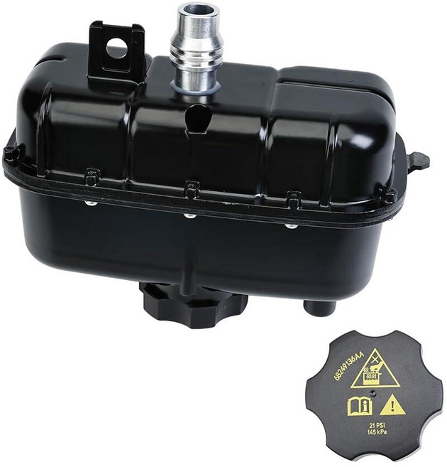 MITZONE 68364312AC Aluminum Engine Coolant Reservoir Tank Recovery Bottle with Cap Compatible Jeep, MITZONE 68364312AC Aluminum En