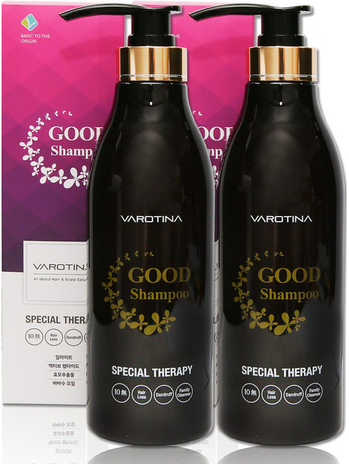 바로티나 굿샴푸 40대 이상 헤어팩 겸용 샴푸 자연유래성분 고영양 극손상 모발 유산균 두피 관리, 2개, 500ml