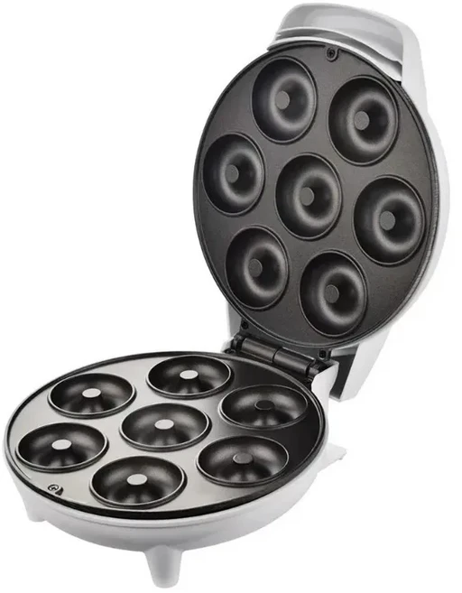 미니 도넛 메이커 기계 어린이를위한 붙지 않는 표면 아침 식사 스낵 디저트는 7 개의 도넛을 만듭니다 흰, 02 영국, 01 White