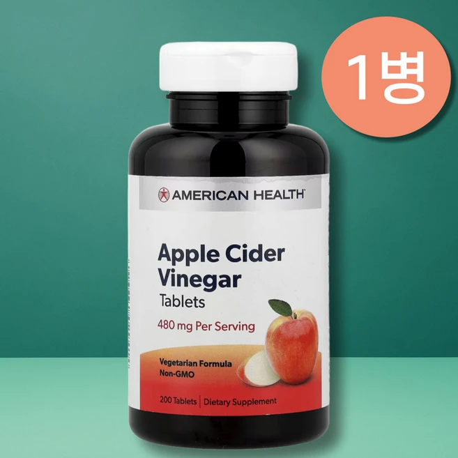 아메리칸헬스 애플 사과 식초 480mg 200정, 1개 - 쿠팡