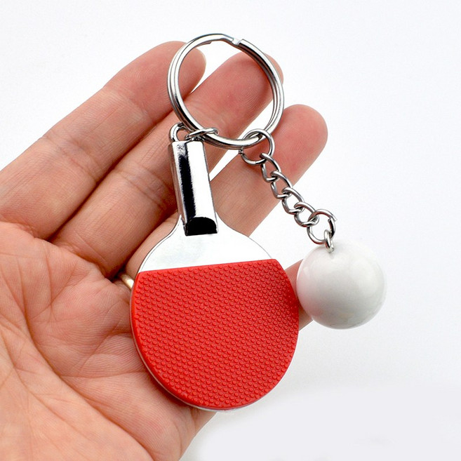 키링 탁구 굿즈 스포츠 키홀더 열쇠고리 동호회 탁구키링 인형 이니셜 색, 레드, 1개