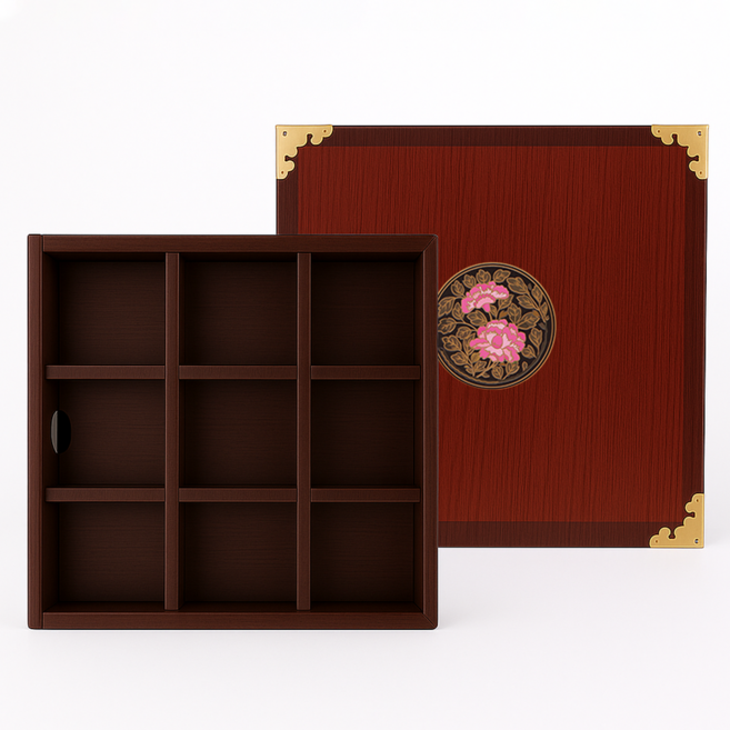 2단 한과박스 곶감 이바지 예단함 오란다 선물상자, 100개, 브라운