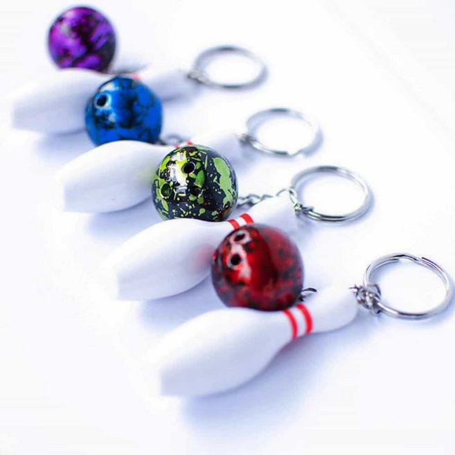 보통사람D군 가방키링 핸드폰키링 볼링공 키링, 블루