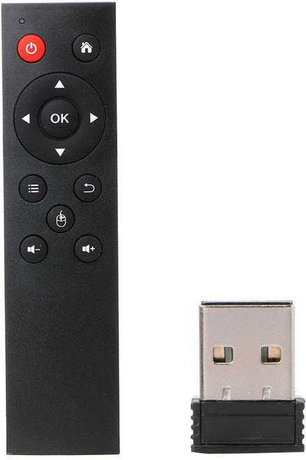 Windows 리누용 Android TV 박스 PC용 무선 리모컨 USB 리시버 2.4G, 검은색, 1개