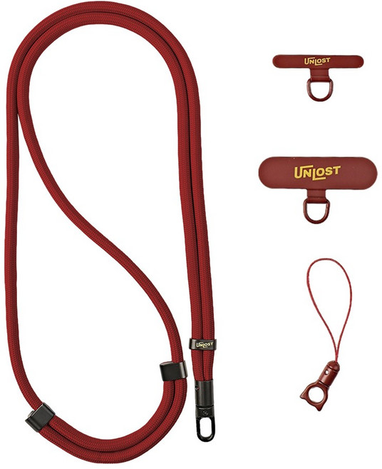 UNLOST 스포츠 슬림 핸드폰 스트랩 베이직 에디션, 1개, 버건디