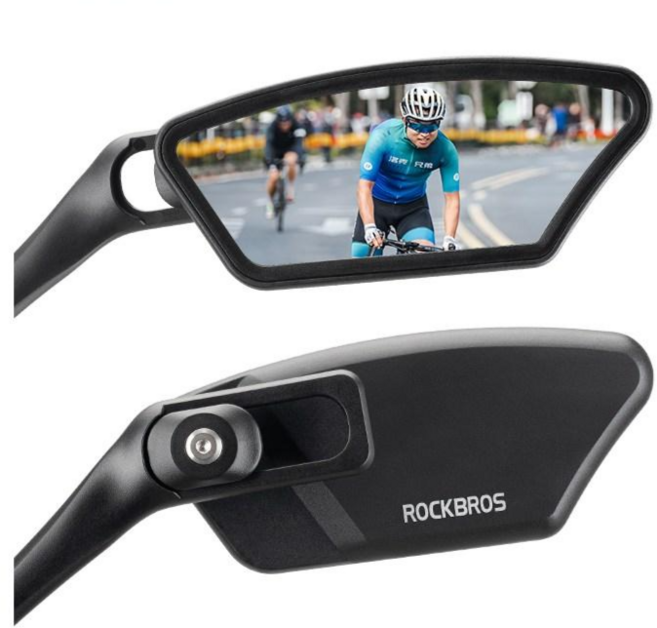 락브로스 자전거 깨지지 않는 후사경 백미러 사이드미러 스테인리스 거울 좌측 단품, 1개, 블랙