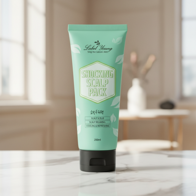 라벨영 쇼킹 두피팩두피각질두피냄새두피결점토탈케어두피 홈스케일링문제성두피용 200ml 1개