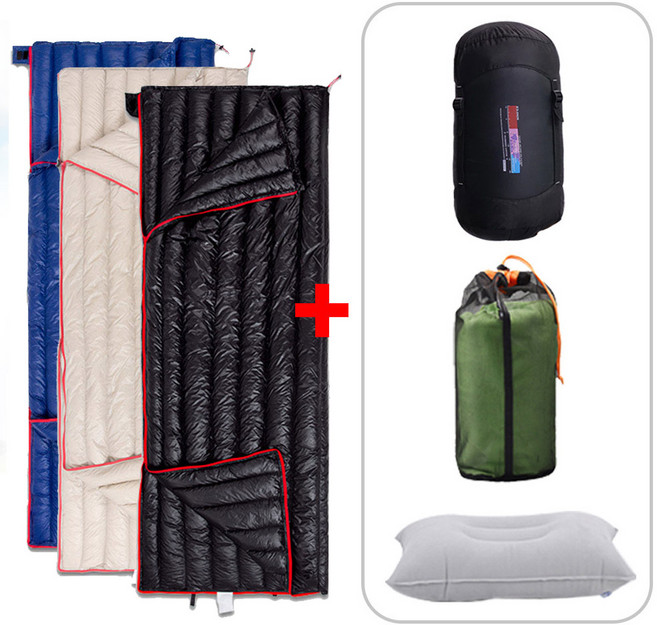 듀라맥스 침낭 사각형 400g 여름 사계절 차박 낚시 초경량 구스, 1개, 블루