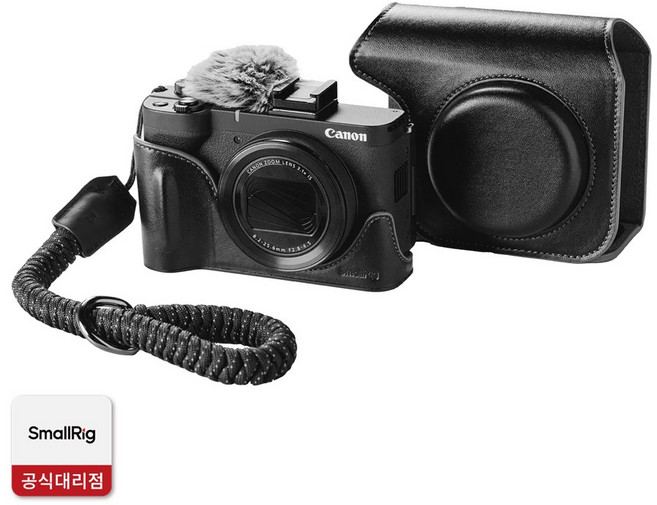 스몰리그 캐논 파워샷 V1 가죽 케이스 키트 블랙, 1개, 5386