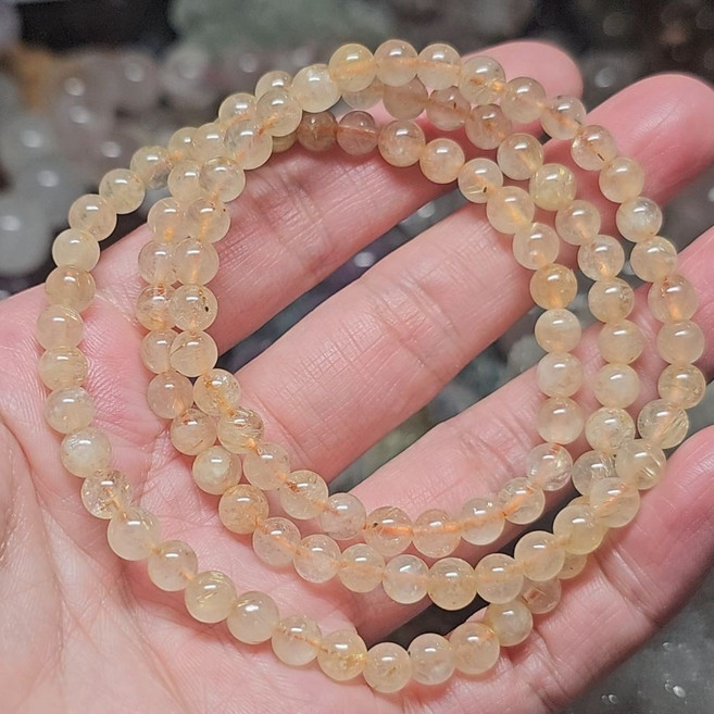 金髮晶多圈手鍊 5 mm