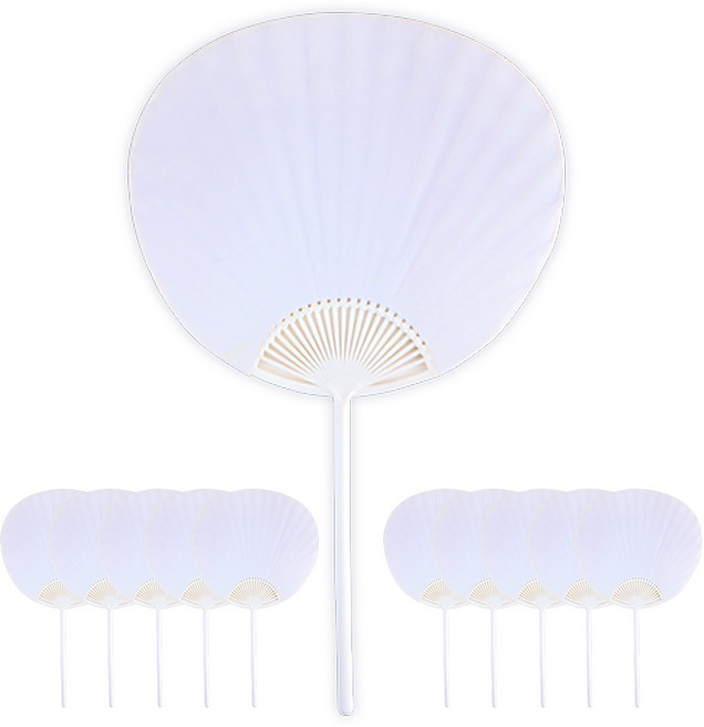 유니아트 종이 원형 부채, 혼합색상, 10개