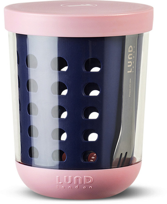 룬드런던 후르츠팟 휴대용 샐러드용기 과일용기 600ml, 인디고, 1개