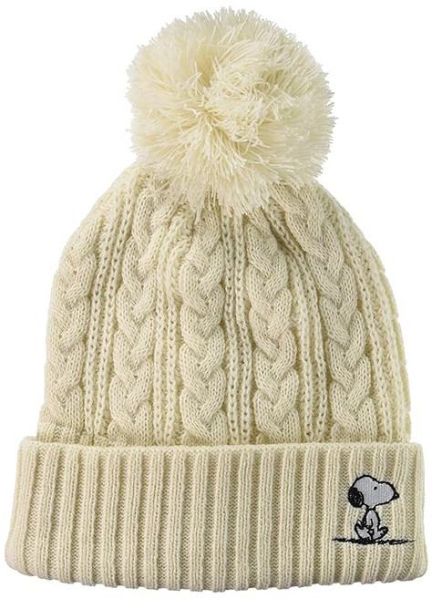PEANUTS 피넛스 봉봉 니트 캡 스누피 475-1021 화이트