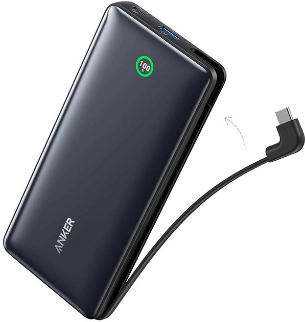 Anker 나노 파워 뱅크 20K u2013 30W 고속 충전 내장 USB 케이블 아이폰 16 15 14