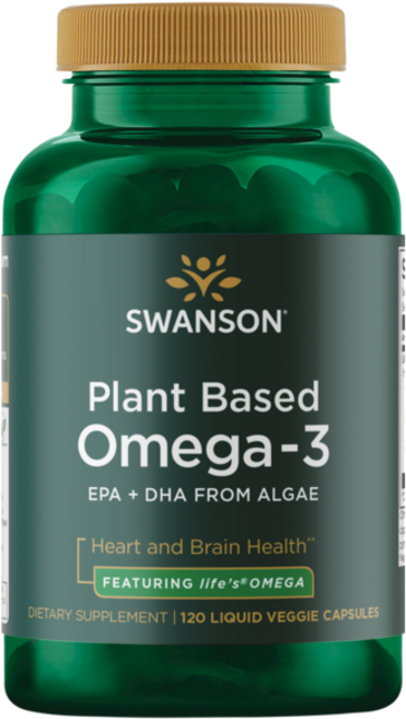 Swanson 斯旺森 植物性Omega-3液體素食膠囊, 1個, 120錠