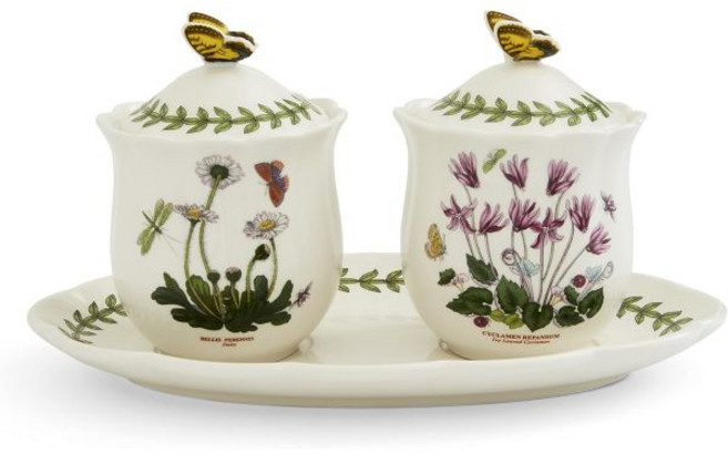 포트메리온 보타닉가든 뚜껑 잼병 세트 쟁반포함 설탕 잼 보관, 1개