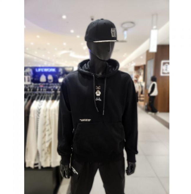 라이프워크 공용 스냅백 힙독 오버핏 후드 티셔츠 LW243HD107