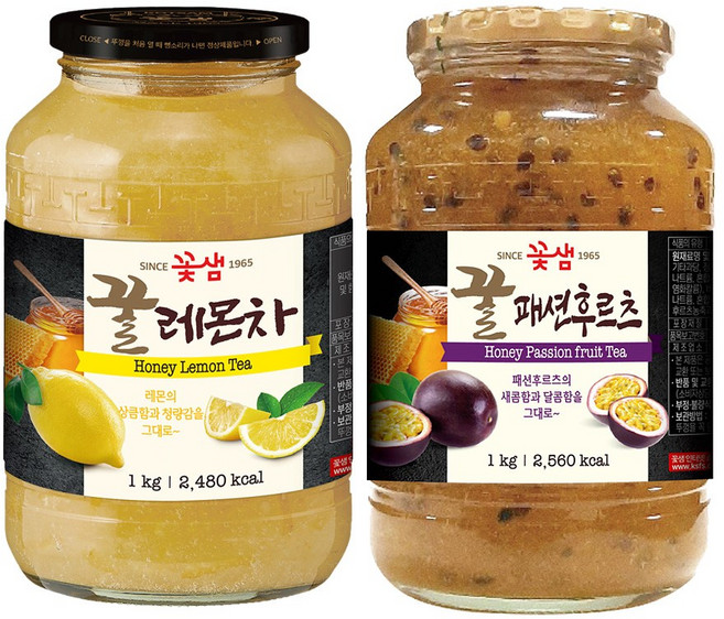 꽃샘 꿀레몬차 +꿀패션후르츠, 2개, 1개입, 1kg