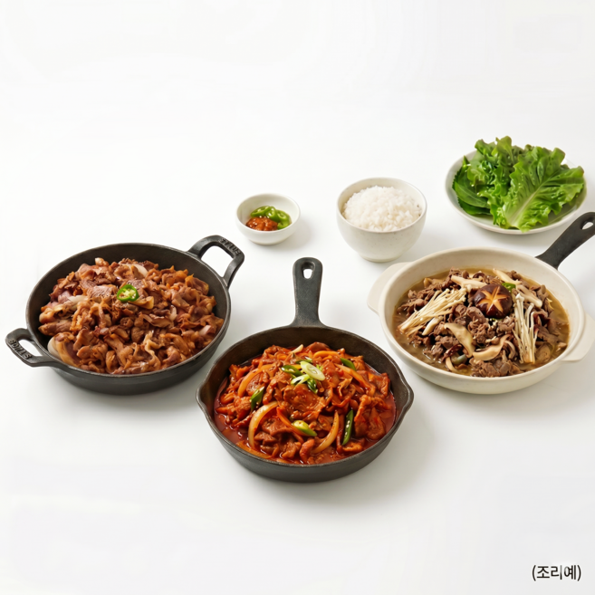 양념육 3종 세트 (소불고기 돼지불백 제육볶음) 1.2kg, 1개