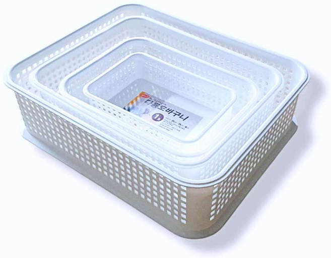 방통문구 어린이집 유치원 학교 다용도 수납 교구 정리 비품 바구니, 10개, 흰색