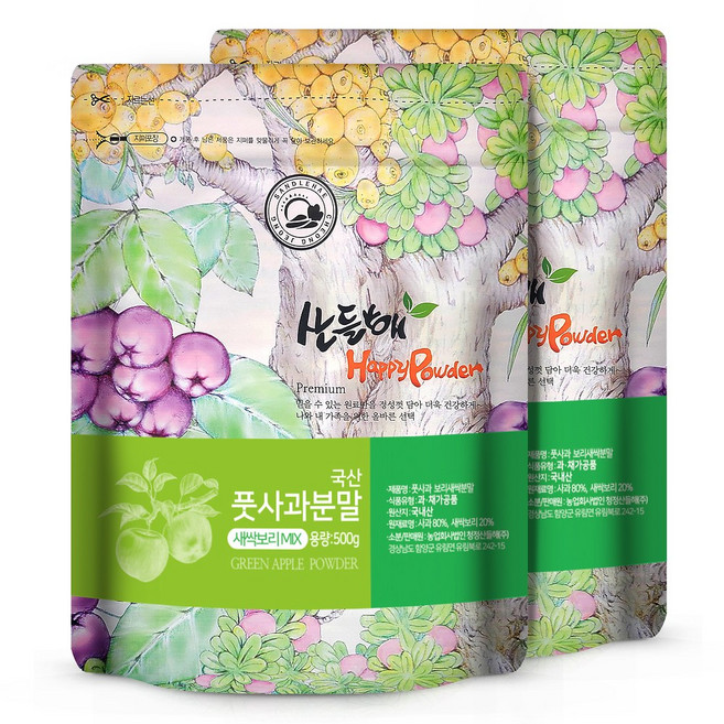 국산 풋사과분말 새싹보리믹스, 500g, 2개