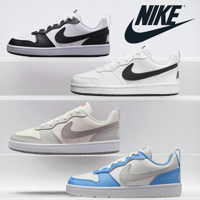 국내매장판 나이키 여성 주니어 키즈 코트버로우 로우 리크래프트 검흰 흰검