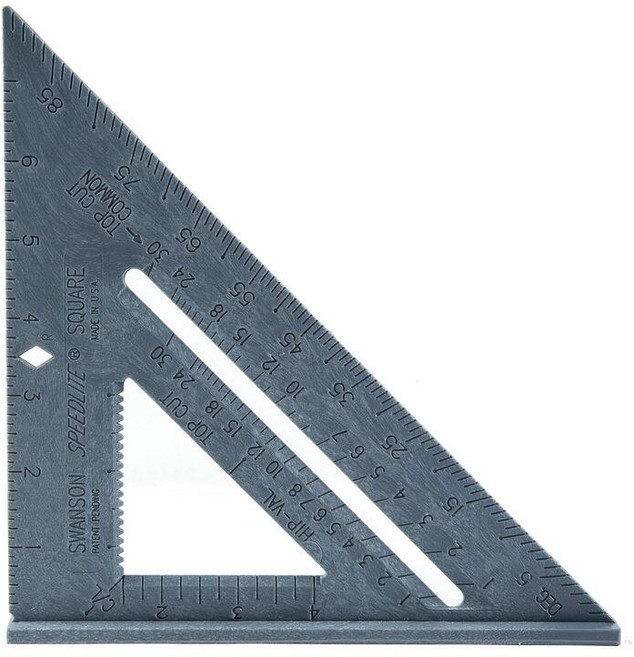 Swanson Tool Co T0118 30.5cm(12인치) 합성 스피드라이트 스퀘어 레이아웃 도구 주황색 고강도 폴리스티렌 소재, 6 Speedlite Gray Composite Squ, 1