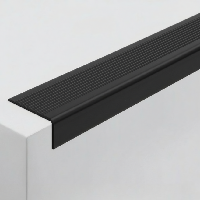 스내피 PVC 계단 모서리 미끄럼방지 패드, 올블랙, 4개