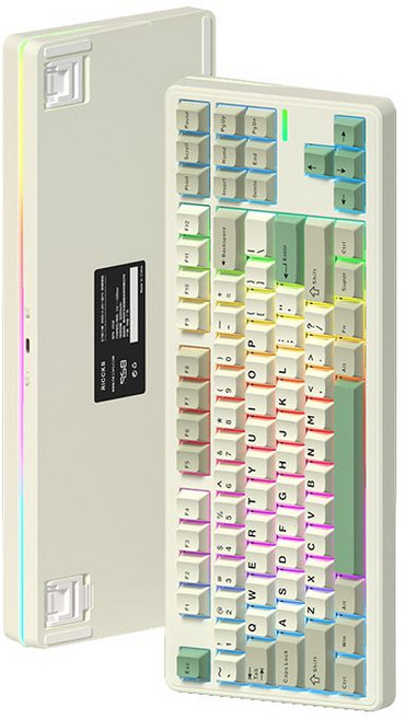 RICCKS 릭스 RS8 유무선 기계식 키보드 텐키리스 87키, 태극축, 레트로그린