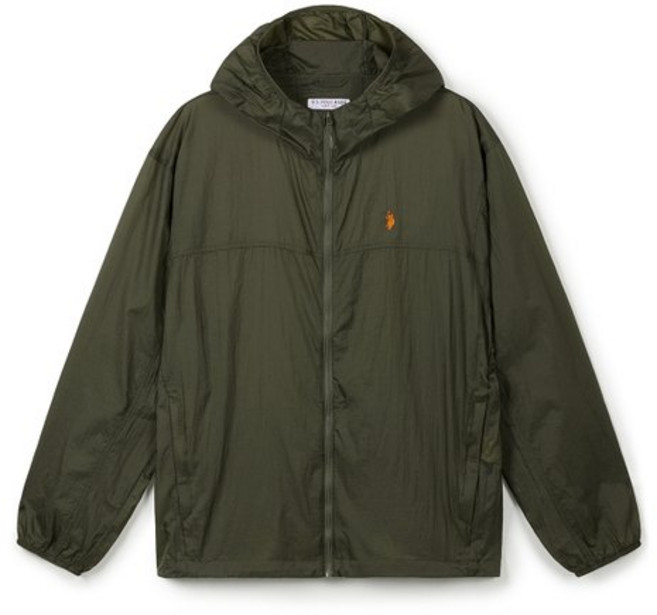 [U.S. POLO ASSN.] 남성 봄 패커블 후드점퍼_카키