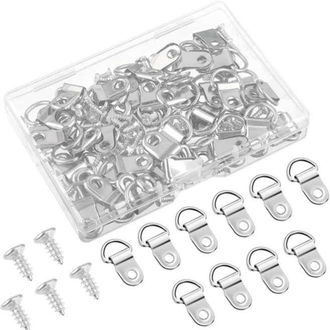 1991공구 액자고리 후크 나사세트, 실버, 50개
