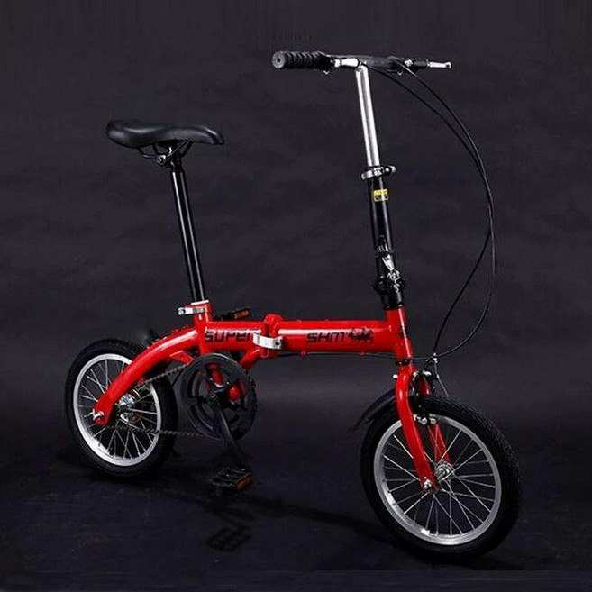 미니 접이식 자전거 가벼운 20인치 휴대용 14인치, 1cm, 레드 A