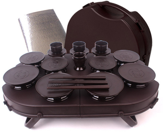 국산 휴대용 제기세트 23P 성묘 차례 제사 산소 제기 그릇, 1세트