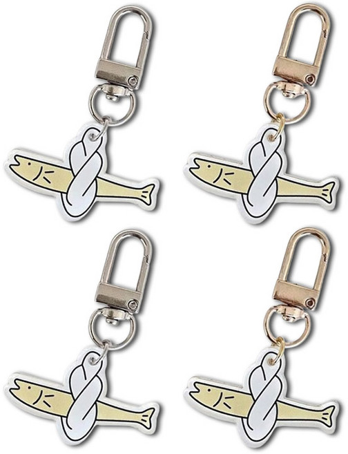 제로앤나인 나쁜기운 막아주는 명태키링 액막이 열쇠고리, 1세트, 골드2p + 실버2p