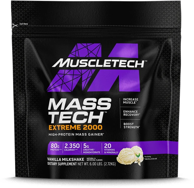 건강챙기세요 MuscleTech Mass Tech™ Extreme 2000 바닐라 밀크셰이크 2.72kg(6lbs) 백살까지오래오래, MuscleTechMassTechExtreme2000바, 2.72kg, 1개 - 쿠팡