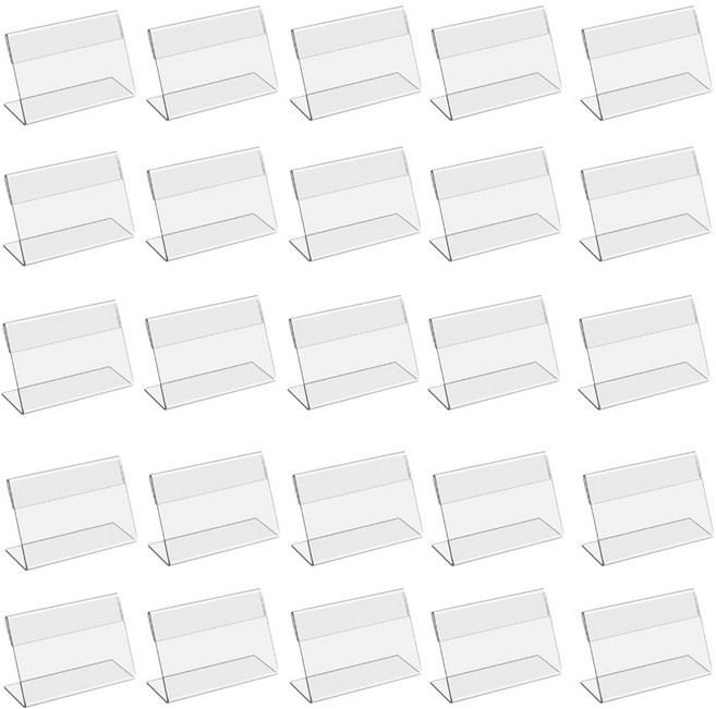 아크릴 POP 가격표 꽂이 9X6 L형 아크릴꽂이 쇼케이스 이름표 베이커리 카페, 25개