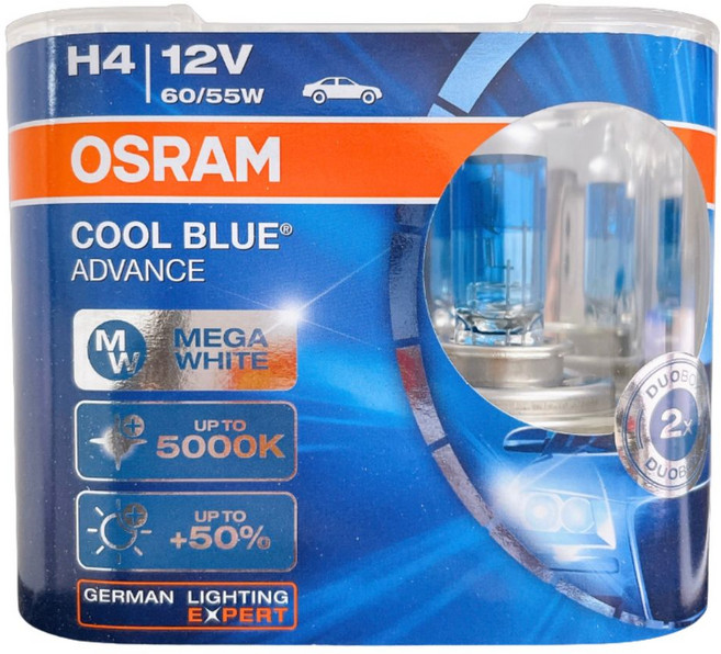 OSRAM COOL BLUE 鹵素大燈燈泡 5000K, H4, 1組