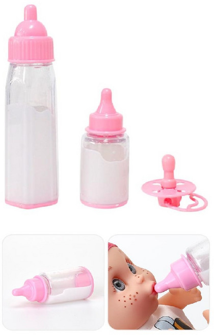 엄마놀이 리얼아기젖병+공갈젖꼭지 장난감 어휘력발달 창의력발달 완구, 1개