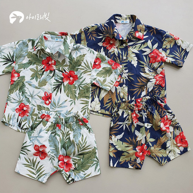 아이래빗 아동복 하와이안 세트 셔츠 바지 IR21SUM010