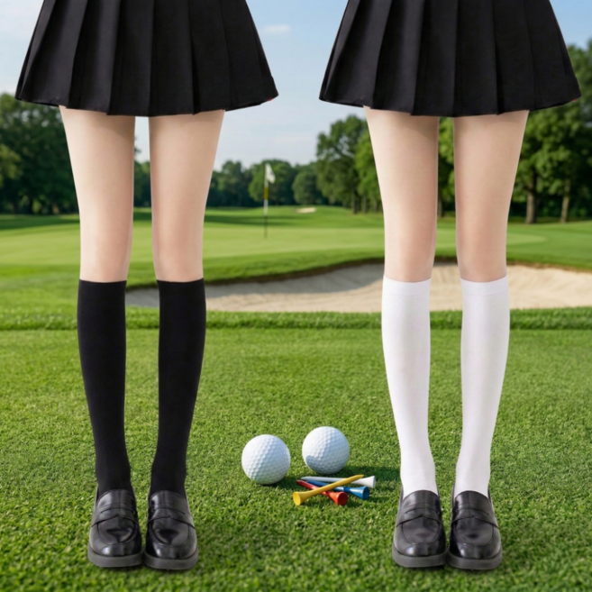 베리버터 페이크 니삭스 투톤 골프스타킹 유발
